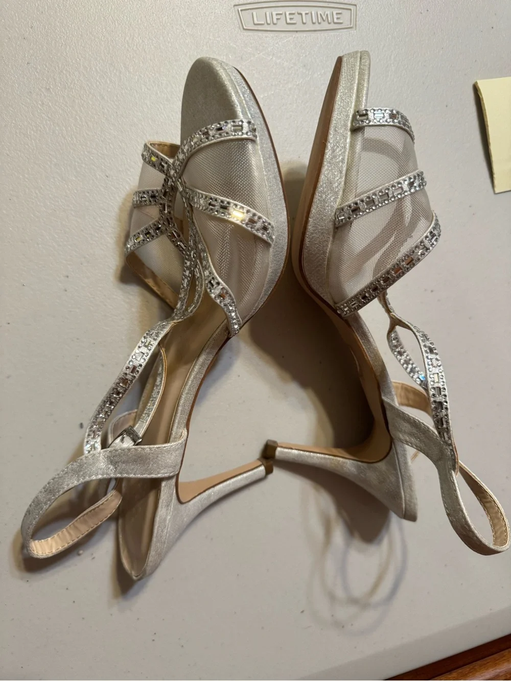 Paradox London Estelle Strappy Heels Women's Size 10 Silver new without box